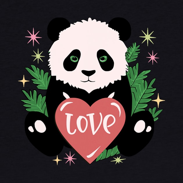 Cute Baby Panda Lover Gift Valentines Day by jadolomadolo